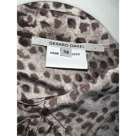 Garard Darel Animal Collar Button Down Boho Bohemian Long Sleeve size 38 - Picture 3 of 5